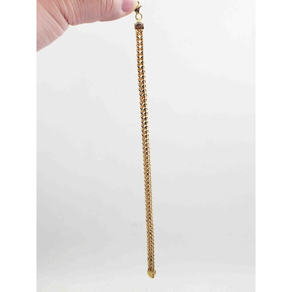 Italian 5.1mm Wide Box Wheat Link Tennis Bracelet 8-1/4" Long 14k Gold - Picture 4 of 6